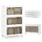 White-Brown PP HIPS Folding 3-Tier Stackable Storage Bins with Wheels